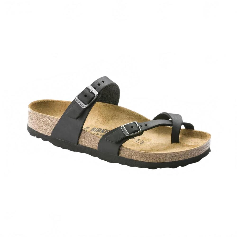 NEW BIRKENSTOCK women's mayari oiled leather sandals in black